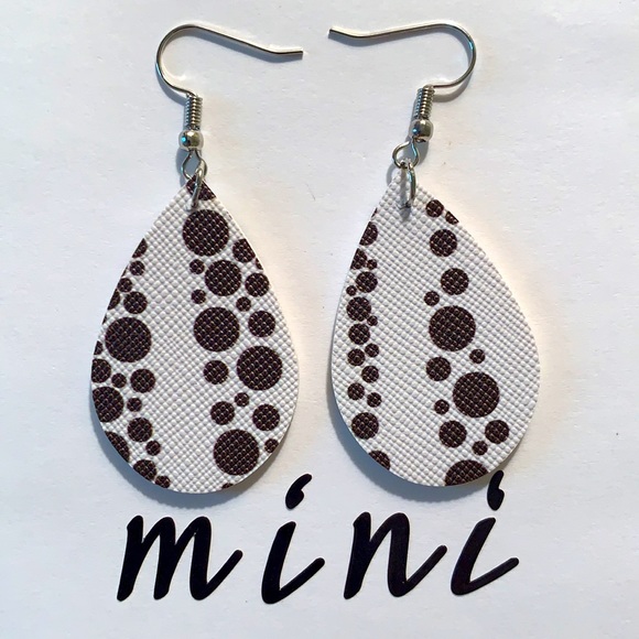Jewelry - 🖤Pick Any 3 for $12🖤 Mini Faux Leather Teardrop Earrings